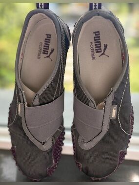 PUMA Mostro Suede in the Dusky Grey/Lilac Crush colorway.  Great condition